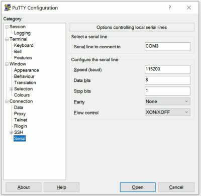 Putty serial